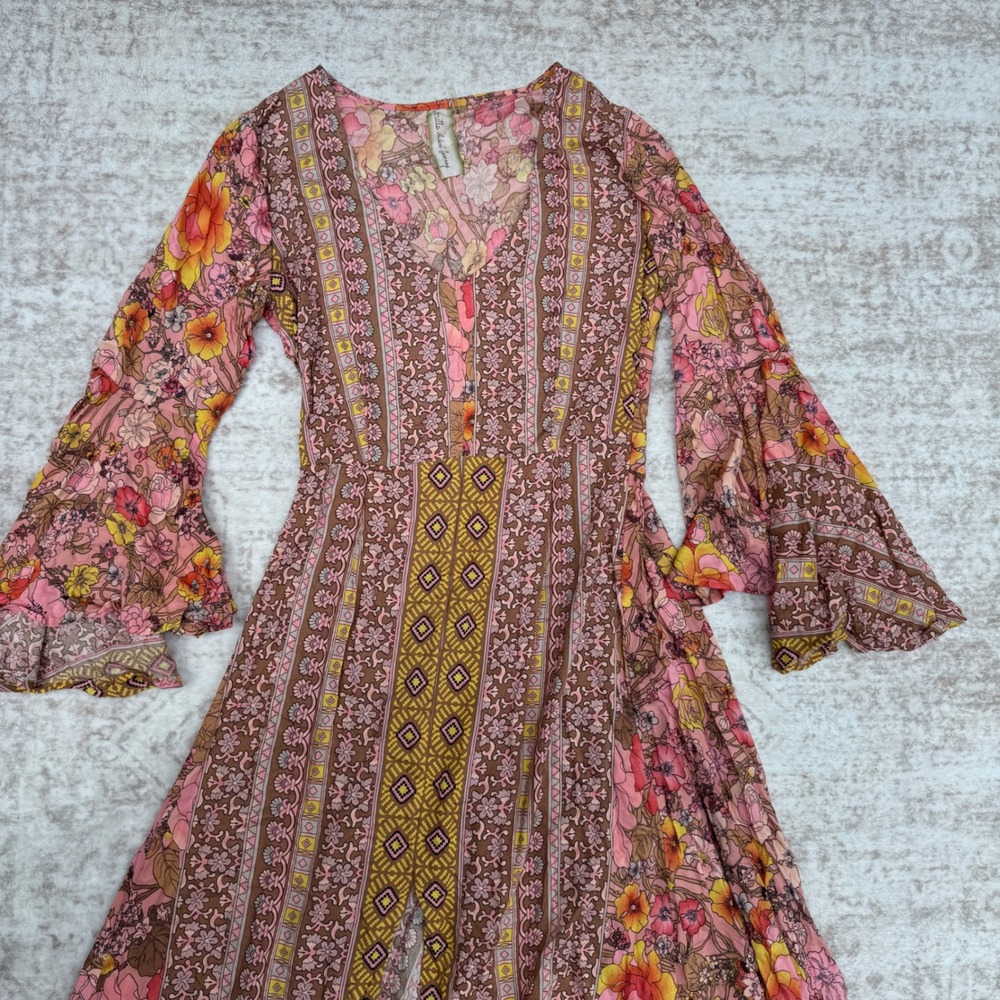 Aratta Silent Journey Floral Maxi Dress Size XS NWOT Boho Gypsy Hippie Whimsy - Picture 3 of 14